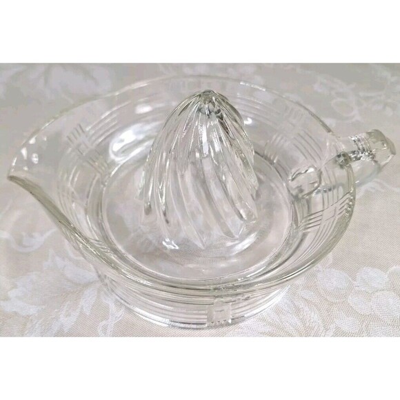 Vintage Hazel Atlas Clear Depression Glass Juice Reamer Citrus Juicer w/ Handle - Picture 2 of 14